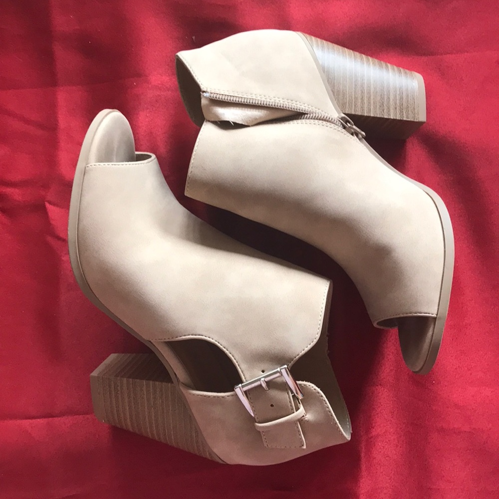 Tan ankle heels